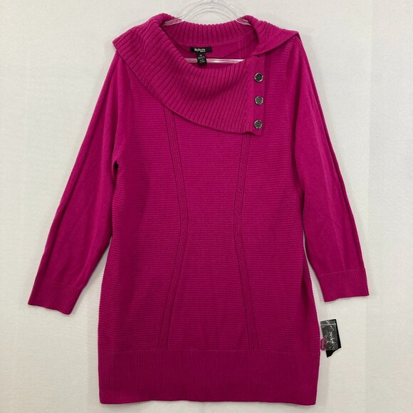 Style & Co. Sweaters - New Style & Co size 2X Pink Purple Soft Cozy Elegant Button Neck Tunic Sweater